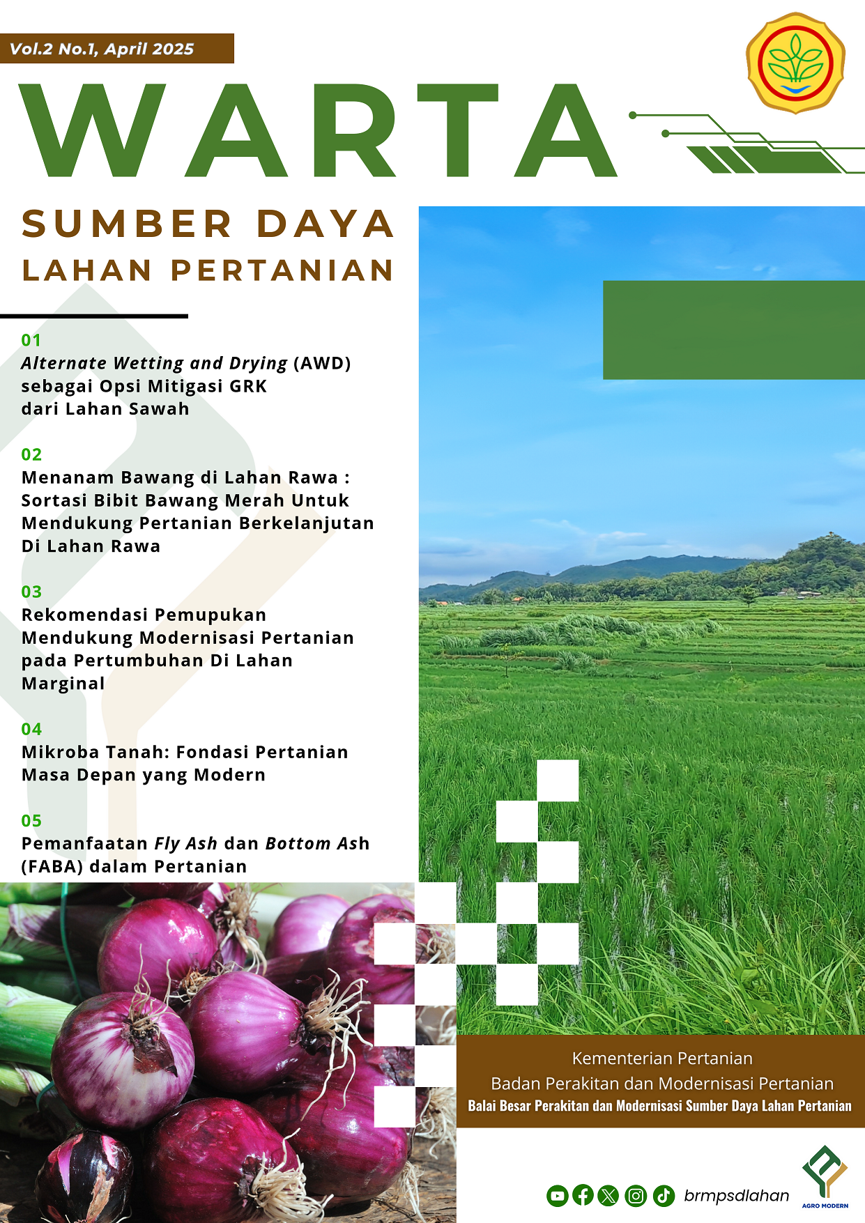 					View Vol. 2 No. 1 (2025): Warta Sumber Daya Lahan Pertanian
				
