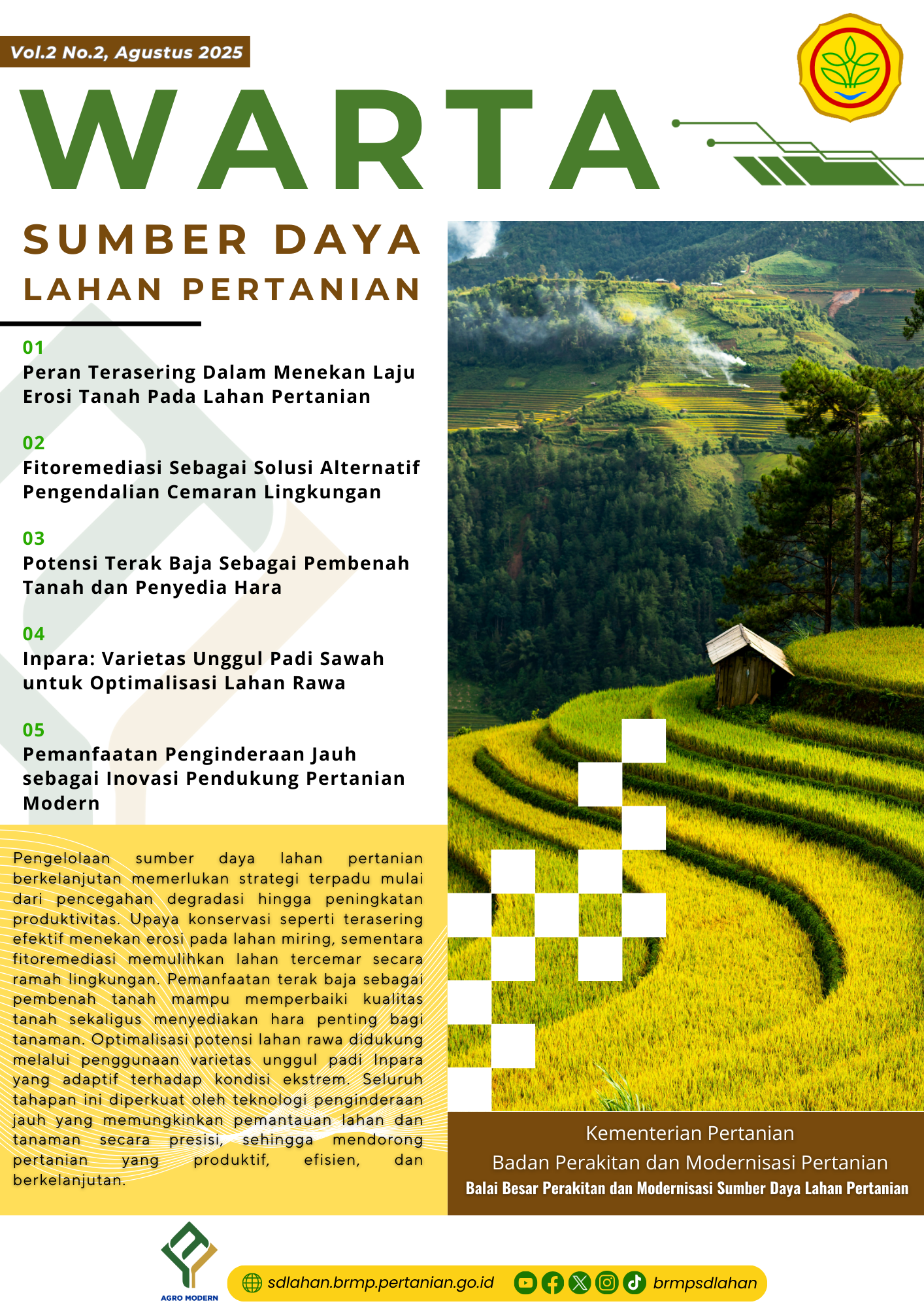 					View Vol. 2 No. 2 (2025): Warta Sumber Daya Lahan Pertanian
				