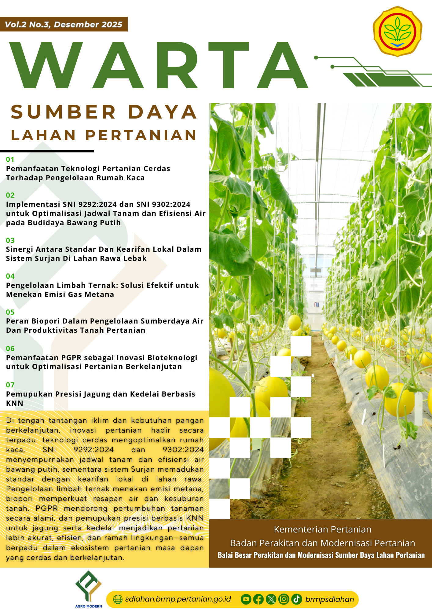 					View Vol. 2 No. 3 (2025): Warta Sumber Daya Lahan Pertanian
				