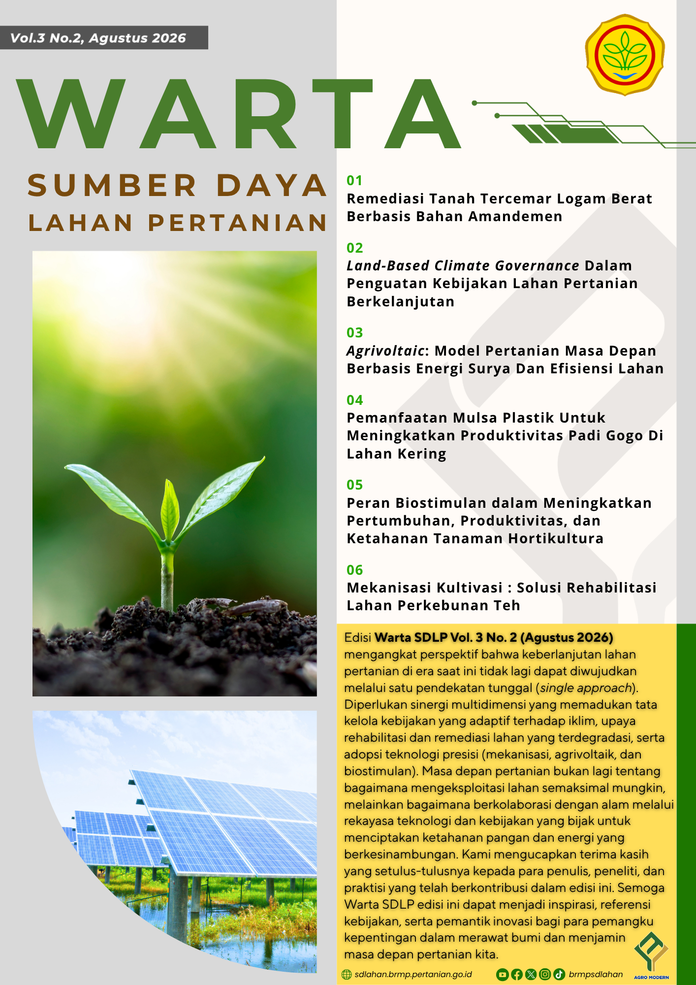 					View Vol. 3 No. 2 (2026): Warta Sumber Daya Lahan Pertanian
				